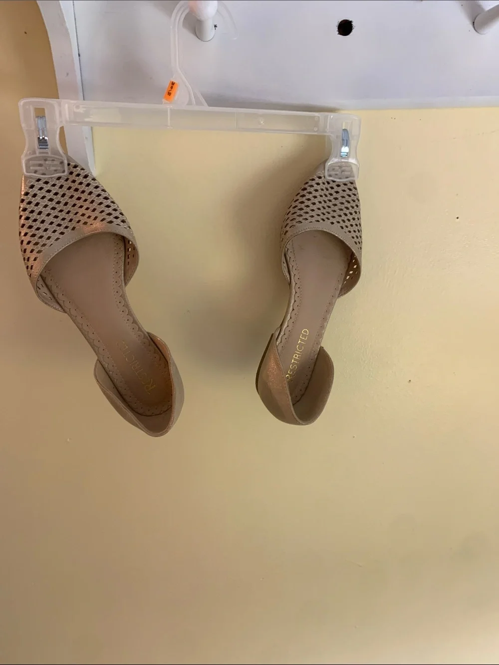 Restricted Women's Taupe Perforated D'Orsay Flats